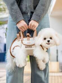 1 pezzo Zaino da trasporto per animali domestici - in poliestere per escursioni all'aperto, con design di cinghie e fibbie confortevoli