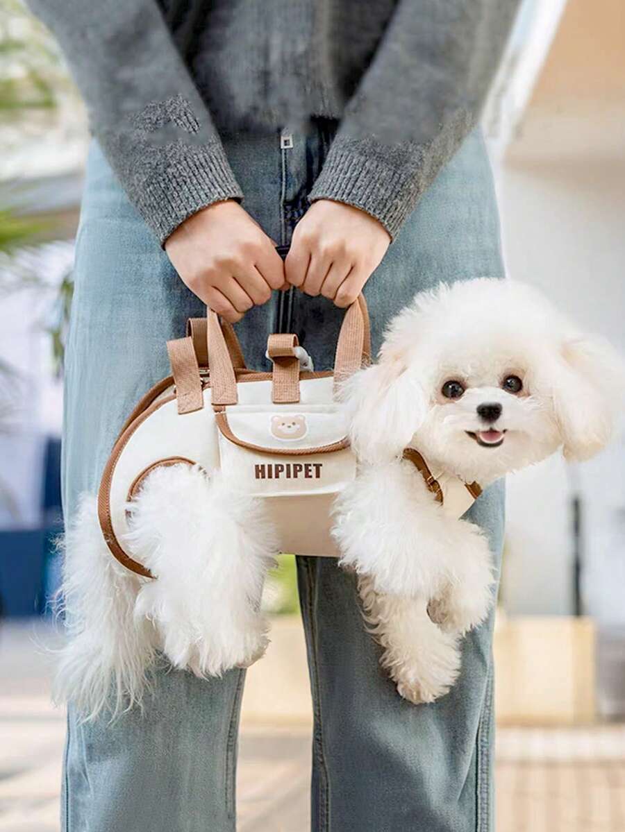 1 pezzo Zaino da trasporto per animali domestici - in poliestere per escursioni all'aperto, con design di cinghie e fibbie confortevoli