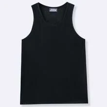Summer New Men's Wear Solid Color Loose Sleeveless Knitted Shirt Woolen Breathable Sports Vest