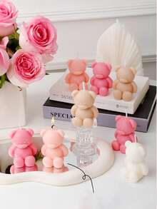 Nến thơm hình gấu bông mini dễ thương 30/9/1, thủ công, 3 kích cỡ: 17g, 55g, 104g, cháy lâu 4-8 giờ, thích hợp cho phòng khách, bàn ăn, trang trí nhà cửa, tiệc ngày lễ, giáng sinh, trang trí tiệc chào đón em bé, nến để giữ nến - Nhiều màu - Xem 4