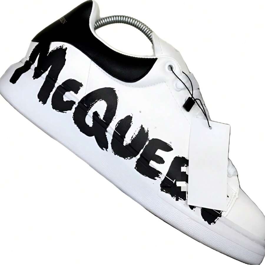 Tenis McQueen de  Color combinado Rotulado Clasico    De moda Estilo Hombre - en blanco y negro - Ver 1