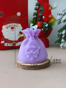 1 pieza Vela perfumada de regalo de Navidad de 147g, hecha de cera vegetal, con poco humo y ruido, dura aproximadamente 12 horas, adecuada para la sala de estar, la mesa del comedor, la decoración del estudio, un diseño lindo que mejora la vida diaria.