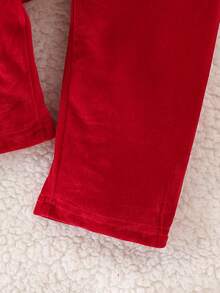2 Stücke Jungs Gentleman Outfit Set - Langarm Hemd mit Fliege + Hosenträger rote Hose, Weihnachten, Geburtstag, Feiertagsparty Formeller Anzug - Rot - Übersicht 4