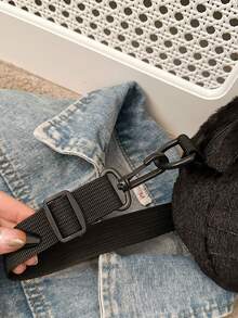 黑色猫咪斜挎包，新款可爱单肩包，趣味丑萌手机袋，适合女孩使用。 - 黑色 - 查看 5