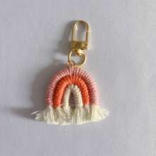 Handmade Woven Rainbow Keychain, Bohemian Tassel Keyring, European And American INS Style Accessory - Multicolor - View 6
