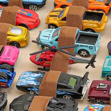 Kids Racing Car Organizer - Large Capacity Hanging Storage With Beige Racing Strip Background, Fabric Toy Garage For Boys Girls Room, Space-Saving Vertical Wall Decoration - No Assembly Needed (Under 3.2 Cu Ft), Race Car Accessories, Playful Decor Item, Easy Installation - Multicolor - View 5