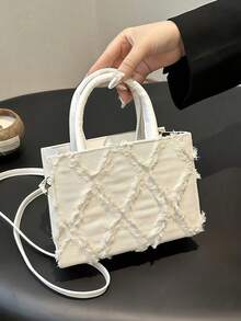 [US-Based Shipping]Fashion Solid Color Diamond Grid Quilted Square Crossbody Bag, New Small PU Leather Banquet Evening Shoulder Bag,Women's Solid Color New Jeans Mini Handbag, Pink Versatile Tote Bag, Niche High Quality Shoulder Bag & Crossbody Bag,Multifunctional Outdoor Travel Vacation Handbag, White Collar And Student Daily Commuting Crossbody Bag, Casual Cell Phone Change Lipstick Storage Bag,Fashionable Fringe Edge Handbag With Adjustable Shoulder Strap,Purse Purses Bags Purses And Bags Women Beach Bag Bags For Women Halloween Pink Purse Tote Bags Carteras Para Mujer Clear Purse Tote Bags For Women Crossbody Bags For Women Bolsos Para Mujer Mini Purse Purses For Women Handbags For Women Clear Bag Blue Purse Wallet - 白色 - 查看 1