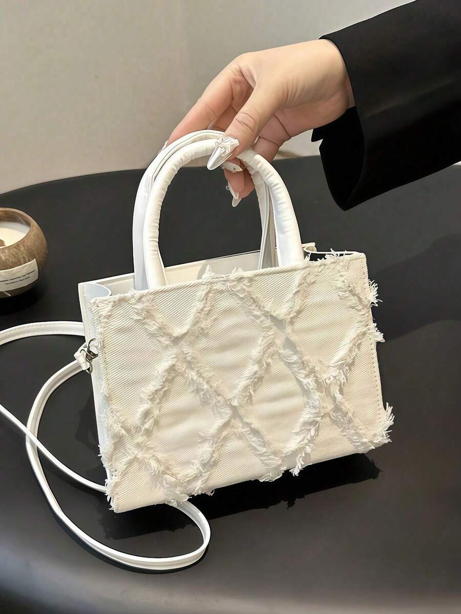 [US-Based Shipping]Fashion Solid Color Diamond Grid Quilted Square Crossbody Bag, New Small PU Leather Banquet Evening Shoulder Bag,Women's Solid Color New Jeans Mini Handbag, Pink Versatile Tote Bag, Niche High Quality Shoulder Bag & Crossbody Bag,Multifunctional Outdoor Travel Vacation Handbag, White Collar And Student Daily Commuting Crossbody Bag, Casual Cell Phone Change Lipstick Storage Bag,Fashionable Fringe Edge Handbag With Adjustable Shoulder Strap,Purse Purses Bags Purses And Bags Women Beach Bag Bags For Women Halloween Pink Purse Tote Bags Carteras Para Mujer Clear Purse Tote Bags For Women Crossbody Bags For Women Bolsos Para Mujer Mini Purse Purses For Women Handbags For Women Clear Bag Blue Purse Wallet - 白色 - 查看 1