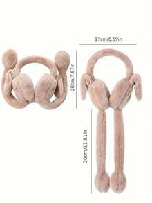 1 set söta kaninöronkåpor för barn på vintern, varma plyschöronkåpor med rörliga öron, köldtåliga tecknade öronkåpor för värme och mjukhet, viktiga för vinterutflykter - Multifärgad - Visa 7