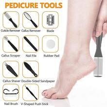 10 In 1 Electric Foot Grinder Callus Remover Professional Pedicure Machine Rechargeable Foot File Heel Dead Skin Scrubber With 3 Heads 1500mAh - Black - View 11