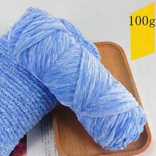 Polyester Chenille Yarn 1-Pack, 100g Each, Chunky Crochet Knitting Yarn In Assorted Colors For Crafts, Hats, Blankets, Scarves - Soft And Thick Wool Yarn For Beginner And Adult Crochet Projects