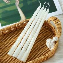 12 Stücke europäischer Stil Kerzenständer, elektroplattierte lange Kerzenhalter, Haushaltsbeleuchtung Kerzen, Hochzeitsbankett, westliche Restaurants, bunte rauchfreie Kerzen