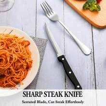 48 Pcs Silverware Set With Steak Knives Service For 8,Stainless Steel Flatware Set,Mirror Polished Cutlery Utensil Set,Home Kitchen Eating Tableware Set,Include Fork Knife Spoon Set,Dishwasher .