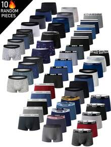 Paquete de 10 calzoncillos bóxer para hombres - Colores sólidos surtidos | Súper elásticos para deportes/uso casual | Conjunto de regalo de comodidad para él, temporada de regreso a clases, ropa interior para adolescentes, regalo de Halloween para el novio, regalo de Navidad