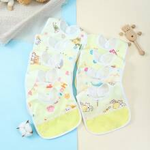 6 件套水晶天鹅绒 U 型防水婴儿围兜，图案随机 - 彩色 - 查看 15