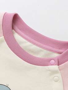 mini bala 女宝宝小飞象卡通长袖T恤柔软舒适可爱日常上衣 - 粉紅 - 查看 6