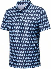 Golf Shirts For Men Moisture Wicking Quick-Dry Print Short Sleeve Performance Golf Polos-2025 - 02 - 查看 5