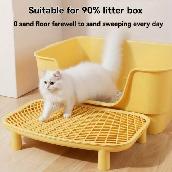 1pc Cat Litter Pad, Anti-Walking Pad, Double-Layer High Rack Design For Cats With Detachable Beds To Prevent Overflow, Washable Cat Litter Box Pad, Oversized Cat Litter Pad, Cute Cat Litter Pad, Cat Litter Pad, Cat Litter Box Cover, Pet Debris Control, Modern Pet Accessories, Durable Pet Pad, High-Quality Fabric, Anti-Walking Pad, Indoor Cats, Multi-Cat Families