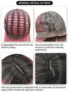 alicegarden 1顶合成耐热假发，长直发带刘海，20英寸长，纤维材质，适合日常佩戴，高度逼真 - 彩色 - 查看 10