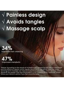 1 件经典仿木纹防静电塑料发梳套装，适合日常使用，婚礼派对礼物/伴娘礼物，木纹梳子，宽齿梳，鼠尾梳，胡须梳，细齿专业发梳套装，适合女士、男士理发造型/卷发/梳理/分缝/胡须，顺发刷 - 彩色 - 查看 3