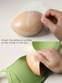 1/2 Pair Of Invisible Bra Pads, Thickened And Enlarged Seamless Bra Pads, Self-Adhesive Invisible Bra Extra Thick Sponge Pads - màu sắc - Xem 3