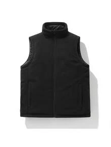 男士双面穿背心外套，加厚保暖无袖，保暖防风，秋冬季 - 黑色 - 查看 2