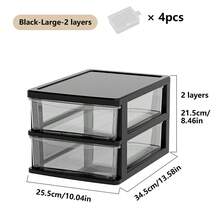 Clear Desktop Storage Box With Drawer & Small Plastic Snap-Lock Box Heightened Table Organizer Office Storage Plastic Storage Cabinet For Stationery Student Desk Accessories Cosmetics, Back To School - Multicolor - View 21