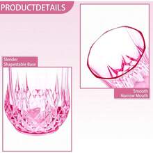 3 piezas de vasos de vino sin tallo irrompibles de color rosa, vasos reutilizables de color rosa vintage para whisky, cerveza, jugo, bebidas, cócteles