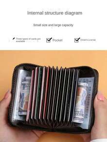 11-18Card Business Card Holder Wallet Multi Card Holder Coin Purse Multi-Card Card Organizer For Men And Ladies For Daily Shopping School Trips Storage Credit Cards RFID Blocking (Black) For Women Card Wallet - Black - View 8