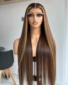 200% Density Honey Blonde 13X4 HD Lace Front Wig Straight Lace Front Wigs Human Hair Brazilian Human Hair Wig Natural 4/27 Highlight 6X5 Glueless Full Edges Lace Pre-Plucked Lace Wig With Baby Hair For Women Halloween Season - SP4/27 - 查看 7