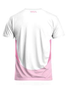 Custom Brazil Special Edition Men's Soccer Jersey, Personalized With Name & Number, Comfortable Crew Neck Sports Sweatshirt, Suitable For Soccer Training, Casual Wear, And Gift,Stylish,Fashion,Hipster,Casual,Minimal Chic,Personalized,Customized,Custom,Unique,Guy Costumes,Capsule Wardrobe,Men Basic/Street Style,Ideal Gifts For Him,Boyfriend,Family,Friends,For Birthdays,For Vacation/Holiday,For School/Competition,For Sports/Climbing,Men Sports & Entertainment Wear Pink Summer ,Travel Organizer - Pink - View 4