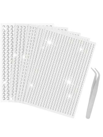 多尺寸白色水钻贴纸，适用于美甲装饰、脸部、节日装饰、身体贴纸，用途广泛