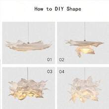 1PACK 42cm Art DIY Cloud Lamp Shade Flower Light Shade Paper Ceiling Lampshade Decoration Chandelier Pendant For Living Room Bedroom Bar Use - 白色 - 查看 4