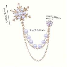 1pc Fashion Elegant Snowflake Chain Brooch Coat Sweater Matching Women's Daily Party Banquet Matching Birthday Gift00 Jewelry Costume Accessories Bag Charms Office Accessories Christmas
