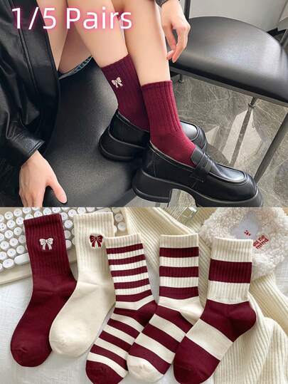 1/5 Paar neue Angola Rote Socken, atmungsaktive feuchtigkeitsableitende Socken bis zur Mitte des Knöchels für Herren und Damen, hochwertig