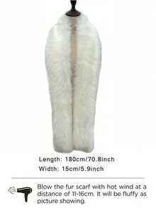 1 pieza Bufanda esponjosa de unicolor para mujer, Cuello de piel sintética para fiesta, Accesorio de invierno para ceremonia de boda - Estilo del siglo XX para vestido - Blanco - Ver 3