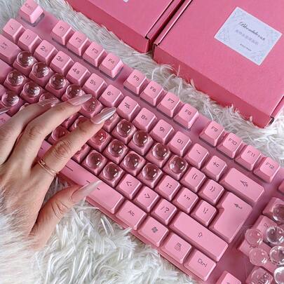 32pcs/64pcs Long Nails Typing Gadget, Nail Art Typing Stickers, Transparent Silicone Key Cap 3D Stickers, Without Affecting The Visibility Of The Keyboard Letters,Clear Comfortable Protection For Long Nails, Reusable 3D Stickers, For Typing And Gaming For Laptop PC Computer Notebook Desktop