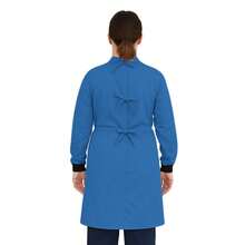 Bata Medica Antifluidos Unitalla marsupial puño con pasador de pulgar fresca suave cordones ajustables - Plumbago - Ver 2