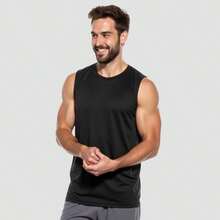 Kit 04 Men's Dry Fit Sports Fitness Tank Top Quick Dry Gym Training Breathable - 黑色 - 查看 2