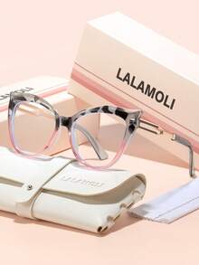LALAMOLI 猫眼无度数眼镜，镂空镜腿设计，日常佩戴，配精美包装，适合作为礼物 - 彩色 - 查看 12