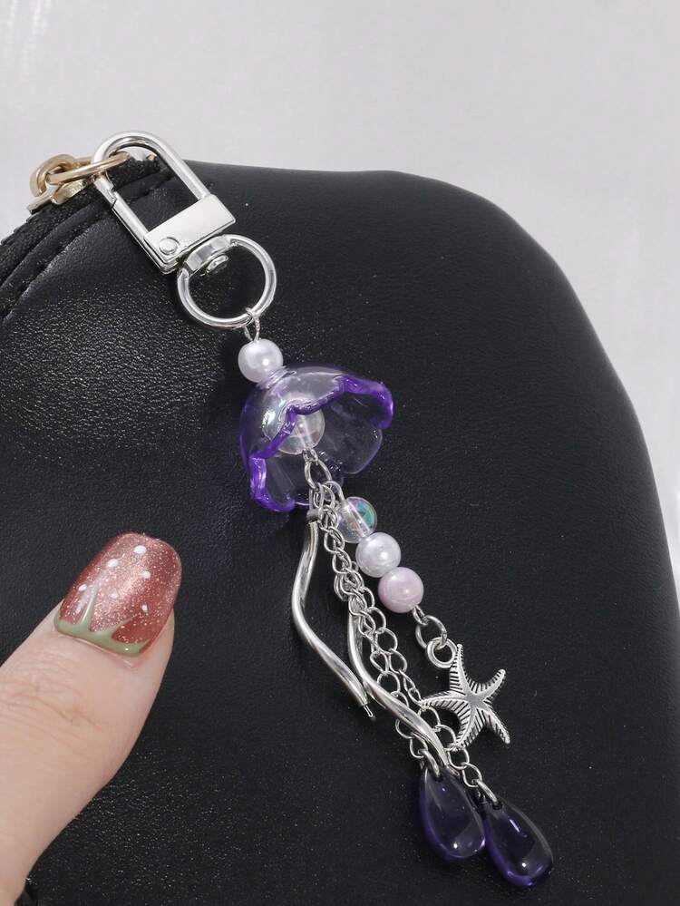 Breloc meduză 1 buc - Pandantiv semitransparent multicolor cu picătură de apă arcuită, breloc la modă lucrat manual pentru geantă, chei, rucsac, căști și alte accesorii decorative, potrivit pentru purtare zilnică și sărbători - Cadou pentru prieteni și familie - Multicolor - Vizualizare 13