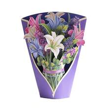 Aimall 1 Pack Paper Flower Pop Up Cards, Flower Bouquet Card Popup 3D Greeting Cards For Mother's Day, Graduation, Anniversary, Birthday, Congratulations, Get Well, Home Decor, With Envelope And Note