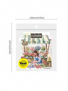 20pcs/Pack Cute Cartoon Girl, Flower, Vegetable, Food, Fruit Market Sticker Set, Vintage Adorable Stickers For Scrapbooking, Diary, Planner, Decor, Waterproof PET, Party Favors