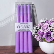 8pcs/2 Boxes Or 4pcs/1 Box Pink & Purple & Red Cone Candles - 10 Inch & 24pcs White Candle Wax Pellets Fixed Candles Non-Drip, Smokeless, Odorless - 8 Hour Burn Time - Tall Candle Holders - Suitable For Receptions, Churches, Advent, Christmas, Halloween And Other Holidays, Ideal For Weddings, Dinners, Home Decor, Birthday Parties, Increase The Height Of Central Decorations, Enhance Formal Dinners And Create Ambient Lighting.