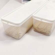 Plastic Food Storage Container With Lid, 26x 7.5 X 5.3cm, Transparent - White - View 4