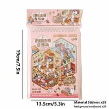 49Sheets/Book Sticker Book, Sunshine Town Landscape Miniature Scene Collection, Scrapbook Supplies Notebook Accessories, Decorative Notebook Photo Frame Phone Case Water Cup Garbage Magazine Stationery Box Personalized Sticker Book