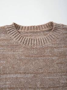 Jersey de cuello redondo tejido, de corte holgado y estilo vintage lavado, diseño de ropa urbana, manga larga, adecuado para primavera, otoño e invierno, unisex