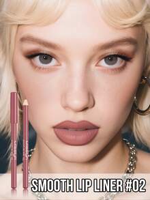 Smooth Lip Liner Pencil, Long-Lasting Color, Intense Lip Color, Glides On Smoothly, Lip Liner, Natural Makeup Effect, High Color Payoff, Soft Pencil Core, Long-Lasting Smooth, Ultra-Matte Lip Liner Pencil, Brand Cosmetics, Facial Makeup Products, Suitable For Women And Girls, Winter Essential, Y2K Style, Fashion Versatile, Great Birthday Gift, Valentine's Day Gift, Party Essential, New Year Gift, Best Colors, Cruelty-Free And Vegan - 02 - View 5