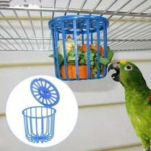 Cute Bird Parrot Feeder Cage Fruit Vegetable Holder Cage Accessories Hanging Basket Container Toys Pet Bird Supplies - Multicolor - View 1