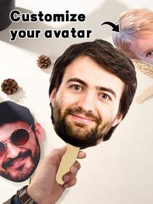 قطعة واحدة ، قص صورة شخصية على عصا ، دعامة كرتون كبيرة الرأس ، وجه كبير الحجم على عصا لخطيبة ، عروس ،حفل تخرج، وجوه المشجعين ، عيد الميلاد ، تحميل مخصص ، مقاوم للماء ، مقاوم للطقس ، بلاستيك مموج ، 20 سم * 30 سم / 7.8 بوصة * 11.8 بوصة - متعدد الألوان - مشاهدة 8